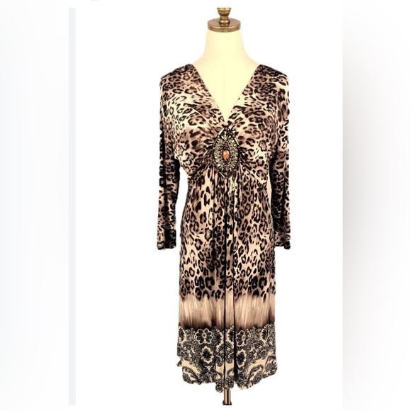 BOSTON PROPER JUNGLE MIX PRINT DRESS - SIZE XXS - GORGEOUS! - Picture 1 of 9